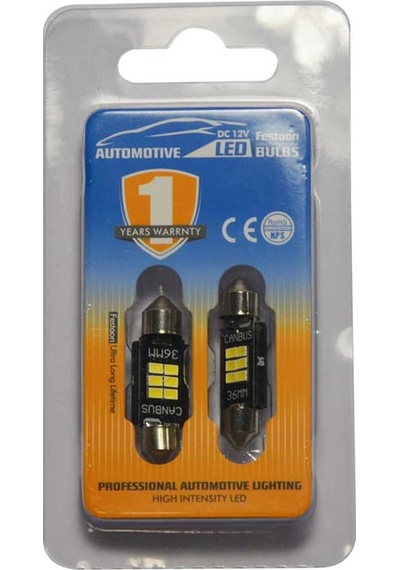 Set Ampul Sofit Led 2W 6 Led 36Mm Beyaz Canbus