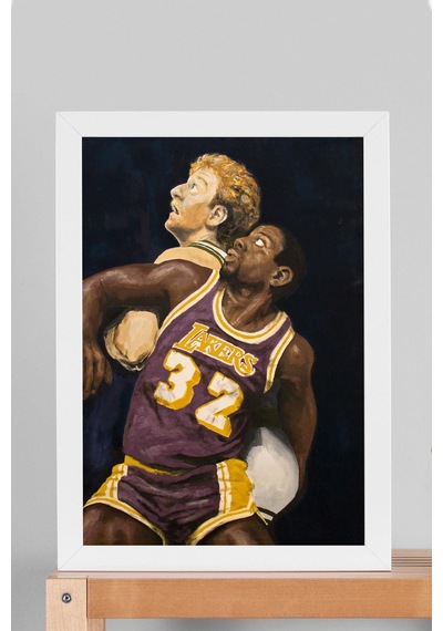 Magic Johnson Larry Bird Çerçeveli Tablo - Basketbol Nba Posteri Tablo
