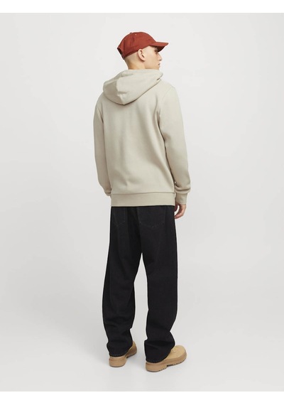 Jack & Jones Jjecorp Logo Sweat Zıp Hood Noos Bej Erkek Sweatshirt 12265177