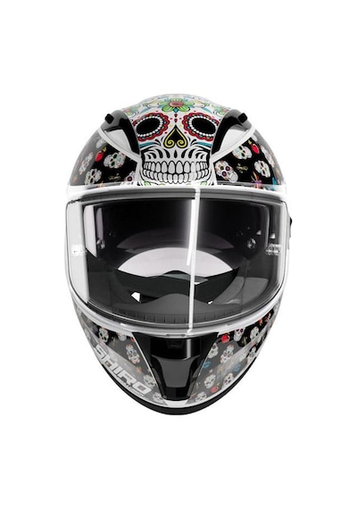 Shiro Sh-605 Sv Skull Candy Full Face Motosiklet Kaskı + Iridium Vizör Çok Renkli
