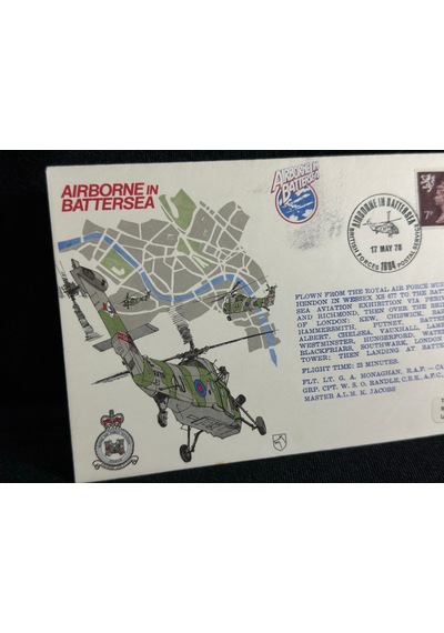 Raf İngiltere Kraliyet Hava Kuvvetleri Helikopter Temalı İlk Gün Zarfı 1978 Airborne İn Battersea