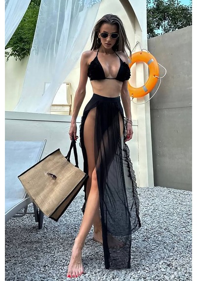 Seva Üçlü Brazilian Bikini Set - Siyah