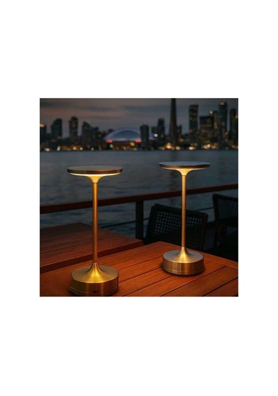 Ct-8438 Toronto Şarjlı Masa Lambası 3 Renk Gold Kasa Düz Model 3000k - 4000k - 6500k Dokunmatik Gold