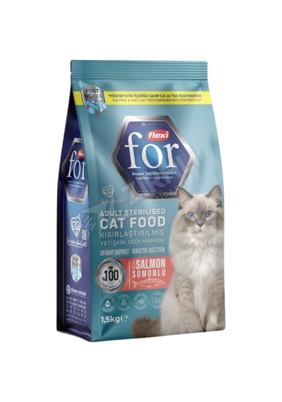 5 Adet Flexi For Somonlu Kısırlaştırılmış Yetişkin Kedi Maması 1,5 Kg
