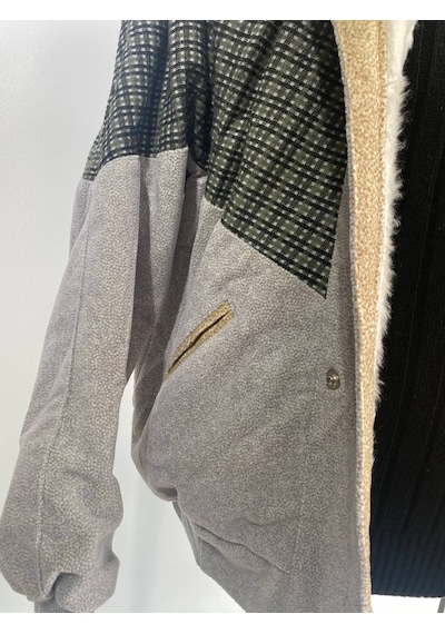 Kadın Aztek Unisex Retro Bomber Oversize Desenli Ceket Kedg4 Çok Renkli