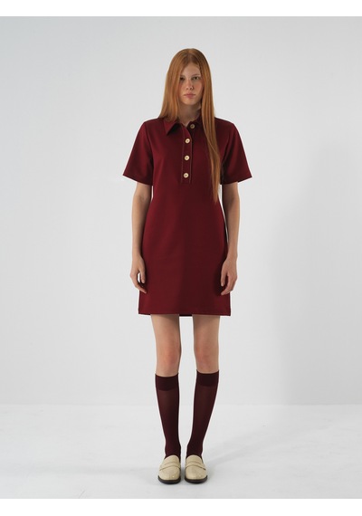 Xint Bordo Regular Fit Elbise 288064