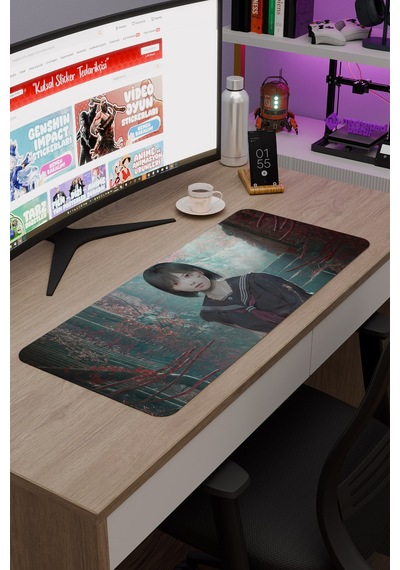 Silent Hill Kaymaz Dikişli Kauçuk Oyuncu Mousepad V1 - 70x30 Xl Gaming Mouse Pad Fare Altlığı