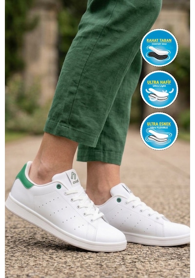 Cool Unisex Beyaz-yeşil Günlük Sneaker Spor Ayakkabı Rahat Casual Model Ursula G Beyaz - Yeşil