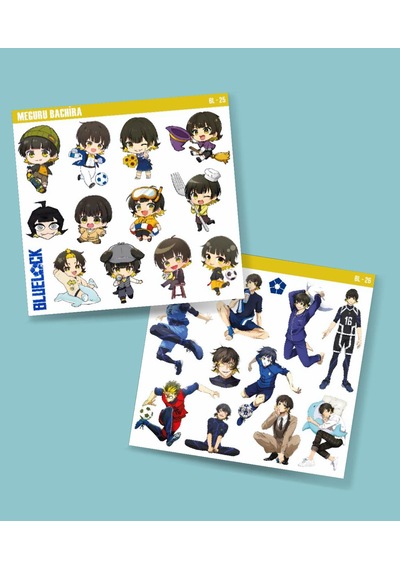 Parlak -bachira-bluelock-meguru Bachira-parlak Kağıt -2li Sticker Set-telefon Süsleme Blue Lock Mavi