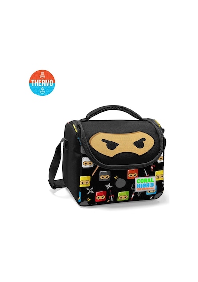 Coral High Kids Siyah Ninja Desenli Thermo Beslenme Çantası 11811