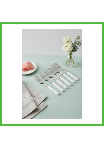 Vaveni 6 Lı Paslanmaz Çelik Soft Beyaz Yemek Çatalı Seti Arz