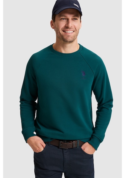 U.S. Polo Assn. Erkek Yeşil Basic Sweatshirt 50329441 Vr060 Eden Green