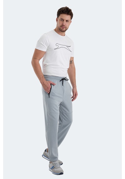 Slazenger Ones In Erkek Fermuar Cepli Gri Eşofman Altı Gri