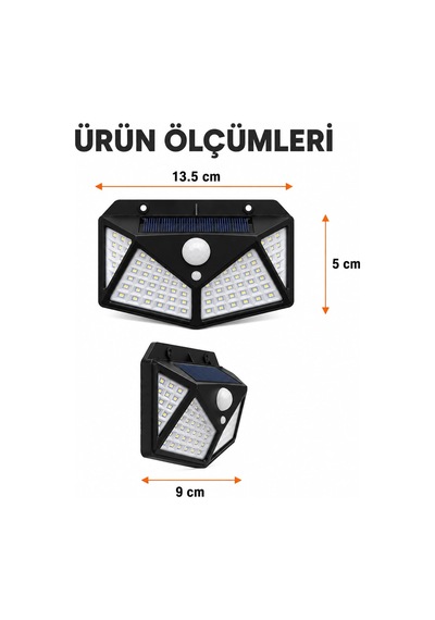 Orret Home Güneş Enerjili Solar Led Duvar Lambası, Hareket Sensör