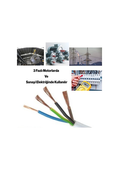 Ttr Cca Çok Telli Elektrik Kablosu Topraklı Bakır İletken Trifaze Beyaz Kablo 4x1.5 Mm 100 Metre