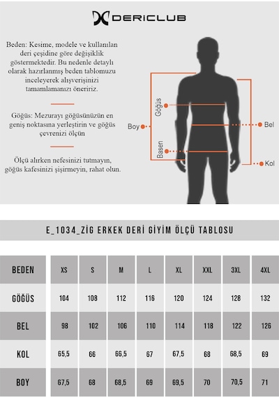 Dericlub E1034 Gerçek Deri Erkek Mont Siyah