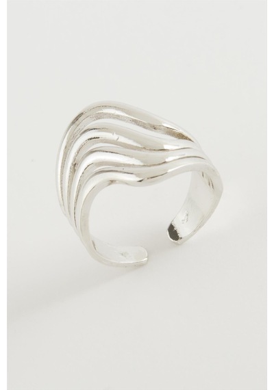 Oval - 380 - Metal Yüzük - Nazblsmm - Gümüş Rengi
