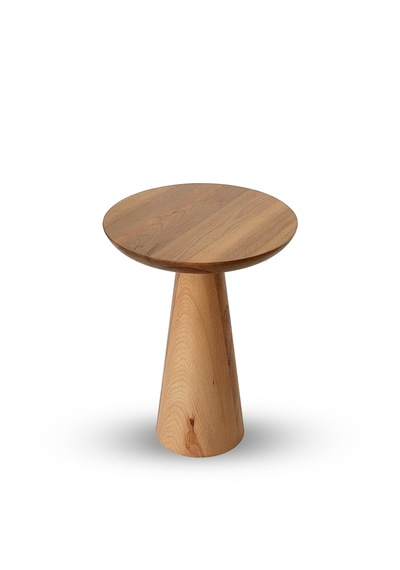 2'li Zigon Mantar Sehpa Mushroom Masif Ahşap Modern Yan Sehpa Takımı Naturel Kayın