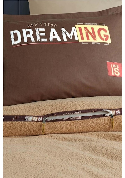 Clasy Welfsoft Tek Kişilik Nevresim Takımı Life Is Bej