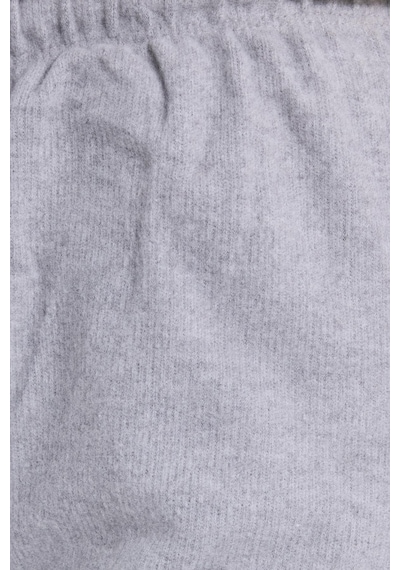 Tudors Kadın Relax Fit Rahat Kesim Beli Bağcıklı Geniş Paça Gri Pantolon-41382 Gri
