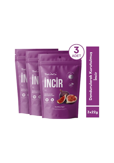 Thelifeco Freeze Dried - Dondurularak Kurutulmuş İncir 3'lü Paket 45 G
