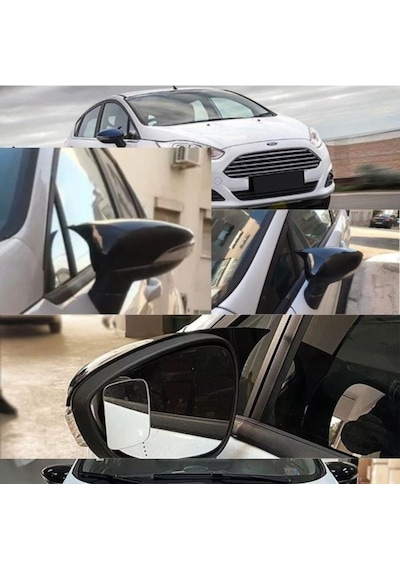 Ford Fiesta MK6 HB Hatchback 2008 2009 2010 2011 2012 Uyumlu Yarasa Batman Ayna Kapağı Seti Parlak Siyah