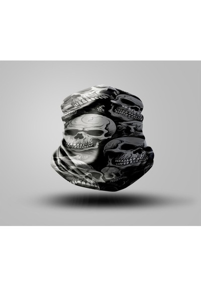 Buffalo Skull Tasarımlı Motorcu Buff Maske Outdoor Boyunluk Unisex Bandana Siyah