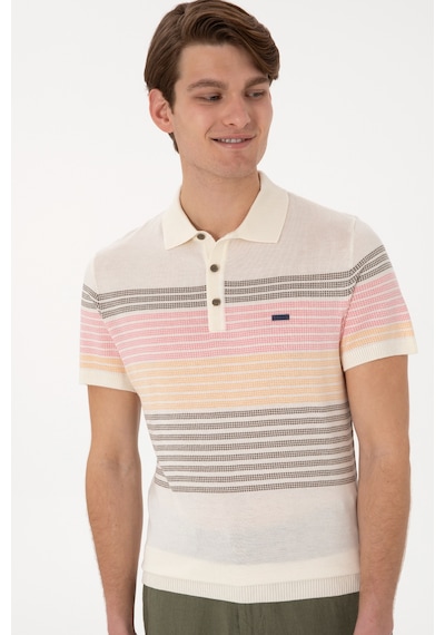 U.S. Polo Assn. Erkek Slim Fit Polo Yaka Vizon Tişört 50299410-VR052