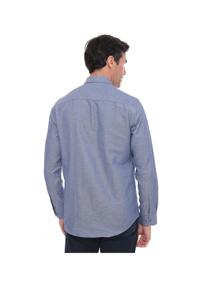 Slim Fit Uzun Kol Pamuklu Hediye Kutulu Kolay Ütülenebilir Erkek Gömlek Fs-002225 - İndigo-1775 Indigo