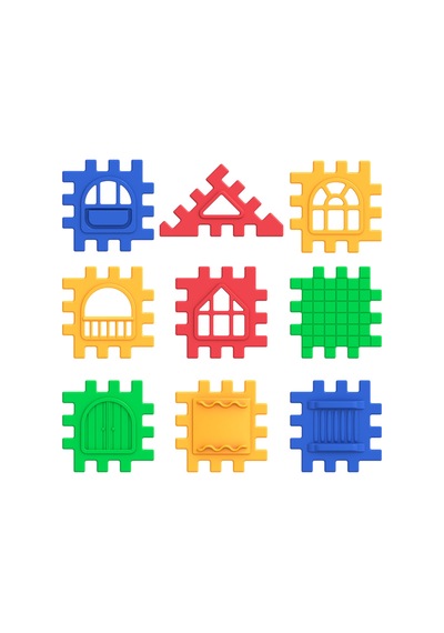 Puzzle City 128 Parça Eğitici Yapı Blokları Tak Çıkar Şehir Kurma Seti 3+ Yaş