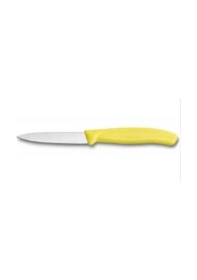 Victorinox 8Cm Sivri Uç Düz Soyma Bıçağı Sarı