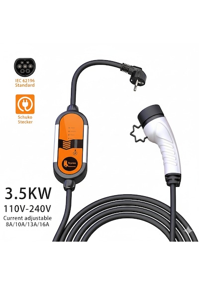 Feyree 10 Metre Ev Prizi 3.5 Kw Elektrikli Araç Taşınabilir Şarj Cihazı Tip-2 Mod 2