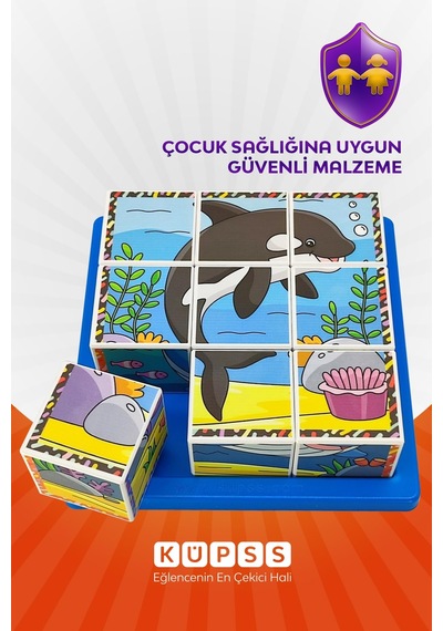 Küpss Deniz Hayvanları 3d Puzzle - 9 Küp 6 Yapboz