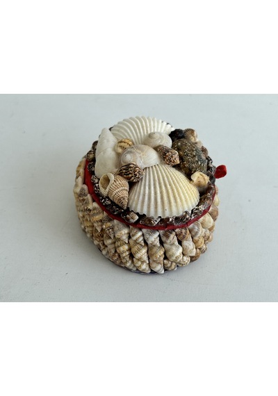 Deniz Kabuğu Kaplamalı Kutu 8x6x4cm - Mücevher Takı Kutusu