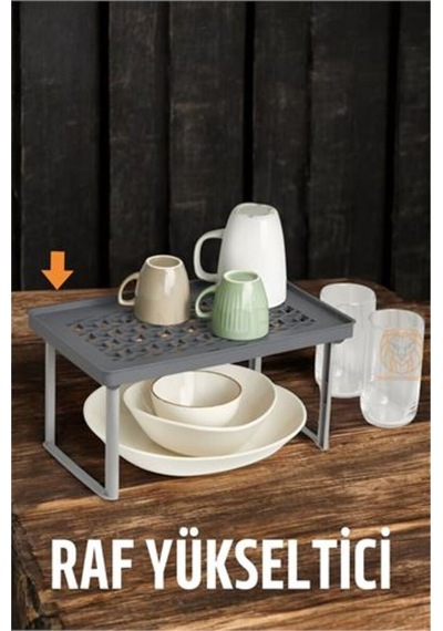 Dolap Içi Raf Yükseltici Gri Boundless Design Plastik 10 X 15 Çok Renkli Tr Diğer