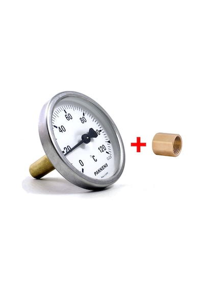 63 Mm 120 Derecec 5 Cm Pakkens Termometre Arka Bağlantı Manşon Dahil