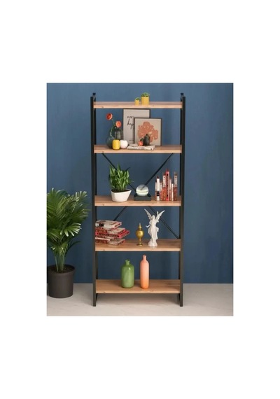 Moderno Kitaplık 5 Raflı Ceviz