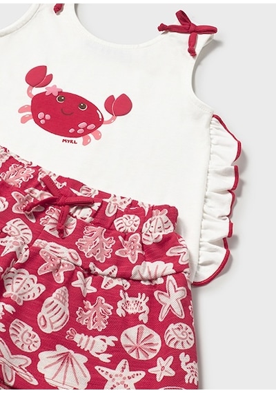 Mayoral Kız Bebek T-shirt Şort Takım Kırmızı 01210