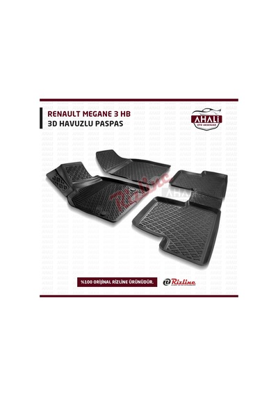 Rizline Renault Megane 3 Hb 3D Havuzlu Paspas+Bagaj Havuzu