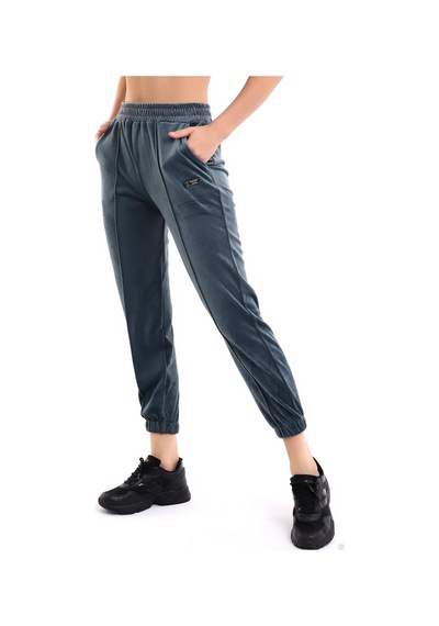 Winmoda34 Kadife Eşofman Jogger Petrol-yeşili