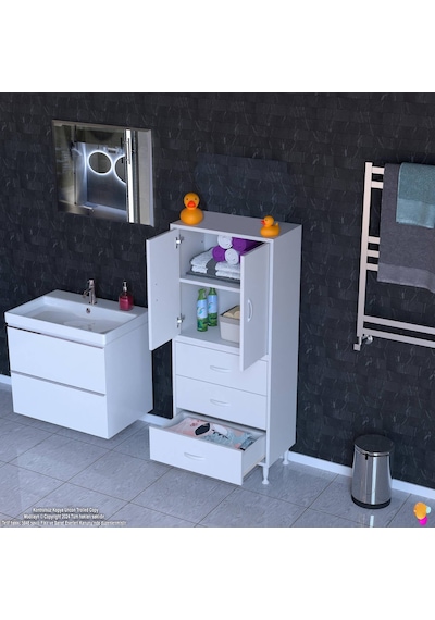 Eliusta Alia Çok Kullanışlı Dolap G:60 Cm Üst Bölme Kapaklı Alt Bölme Çekmeceli 60x138x32,5 Cm Modüler Dolap Beyaz Eliusta Alia Çok Kullanışlı Dolap G:60 Cm Üst Bölme Kapaklı Alt Bölme Çekmeceli 60x138x32,5 Cm Modüler Dolap Beyaz