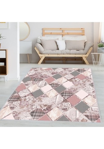Rovigo Home Dijital Baskı Kaymaz Taban Salon Halısı Rvg1340 Çok Renkli