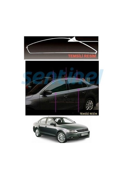 Vw jetta cam çerçevesi kenar çıtası krom tamtur 2011+