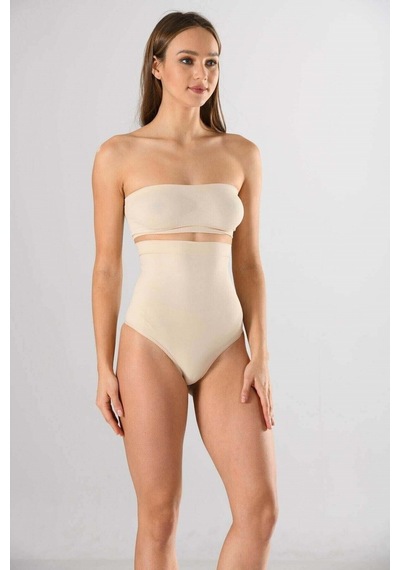 Miss Fit Kadın Silikonlu Ekstra Yüksek Bel Dikişsiz String Korse-ten Ten Rengi