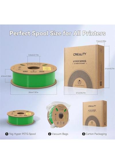 Creality Hyper Petg Yeşil Filament 1.75mm 1kg - Urhanshop Yetkili Satış