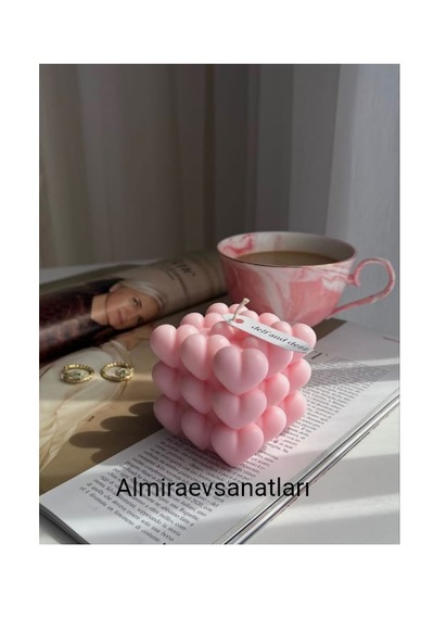 Kalpli Buble Mum 1 Adet Pembe Pembe
