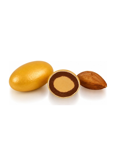 Ovalette Altın Renkli Sütlü Çikolatalı Badem Draje 1 Kg