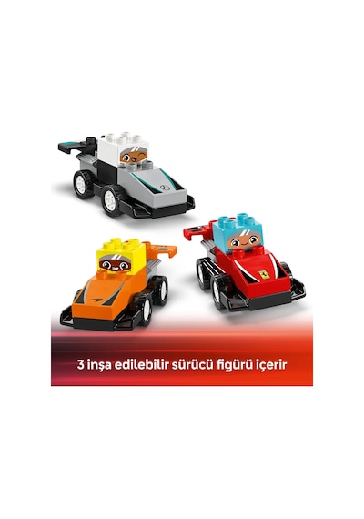 LEGO® DUPLO® Kasabası F1® Takımı Yarış Arabaları ve Sürücüler 10445 - 2 Yaş ve Üzeri Küçük Çocuklar İçin Eğitici Oyuncak Yapım Seti (70P)