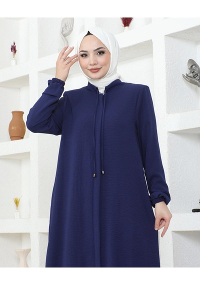 Nevayla Moda Salaş Kesim Aerobin Kumaş Ferace / Lacivert - F137