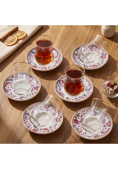 Sandro Moreno 1898 Mistik Gold 12 Parça 6 Kişilik Çay Seti 150 Ml Renkli